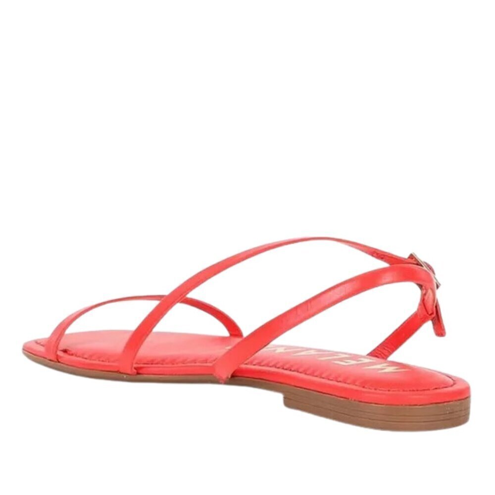 NEW Antonio Melani Lyla Leather Strappy Flat Sandals in Red - Picture 5 of 5